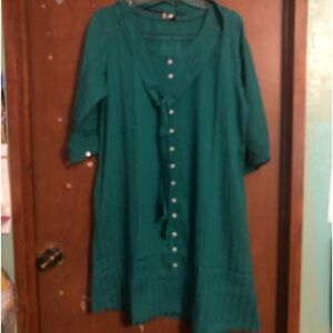 NWT Ethos Paris Large Margot Knee Length Dress 100% Organic Cotton